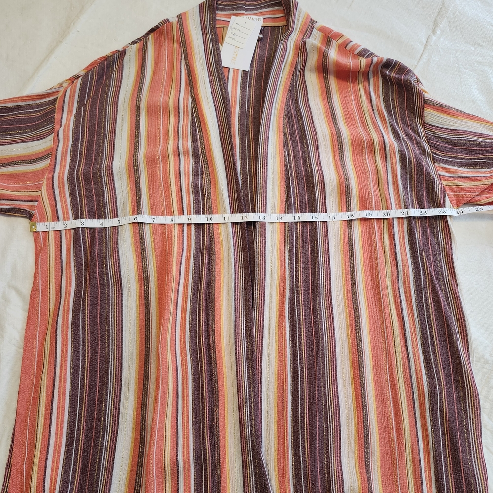 P.J. Salvage Size L/XL Multicolor Striped Cardigan - Picture 3 of 7